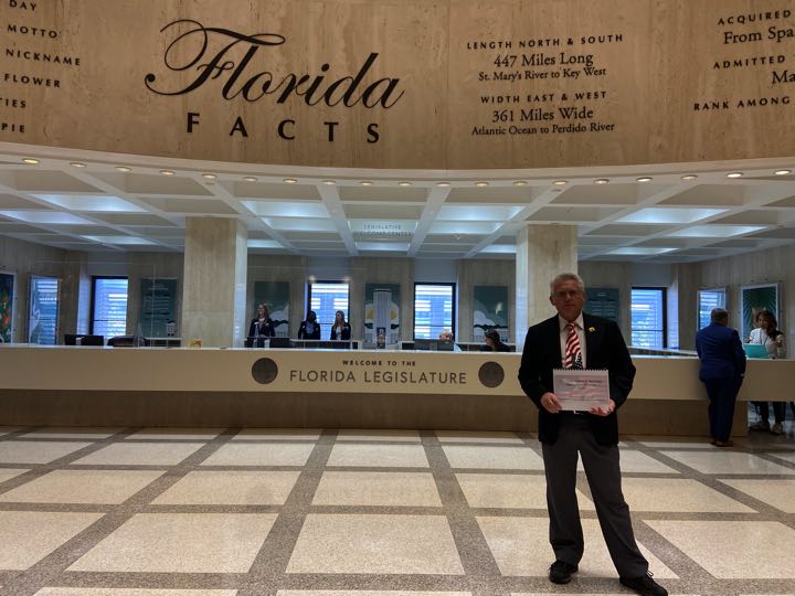 Tom Vail at the Florida State Capitol after lobbying for addressing problems in the state voter registration rolls