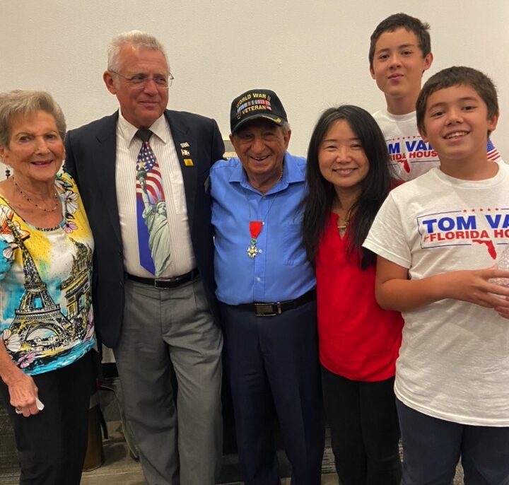 Vail Family with WW2 Veteran Irving Locker and his wife at South Lake Republican Club in Clermont, FL (2022)