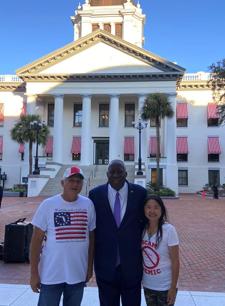 Tom and Vara Vail with State House Representative Webster Barnaby at the Florida State Capitol