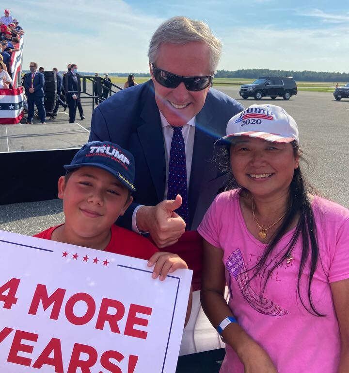 Vara and Ben Vail with Mark Meadows at Trump Rally in Ocala, FL (2020)
