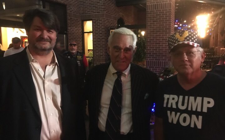 Tom Vail with Kris Jurski and Roger Stone at Election Integrity Summit in Tampa, May 2022
