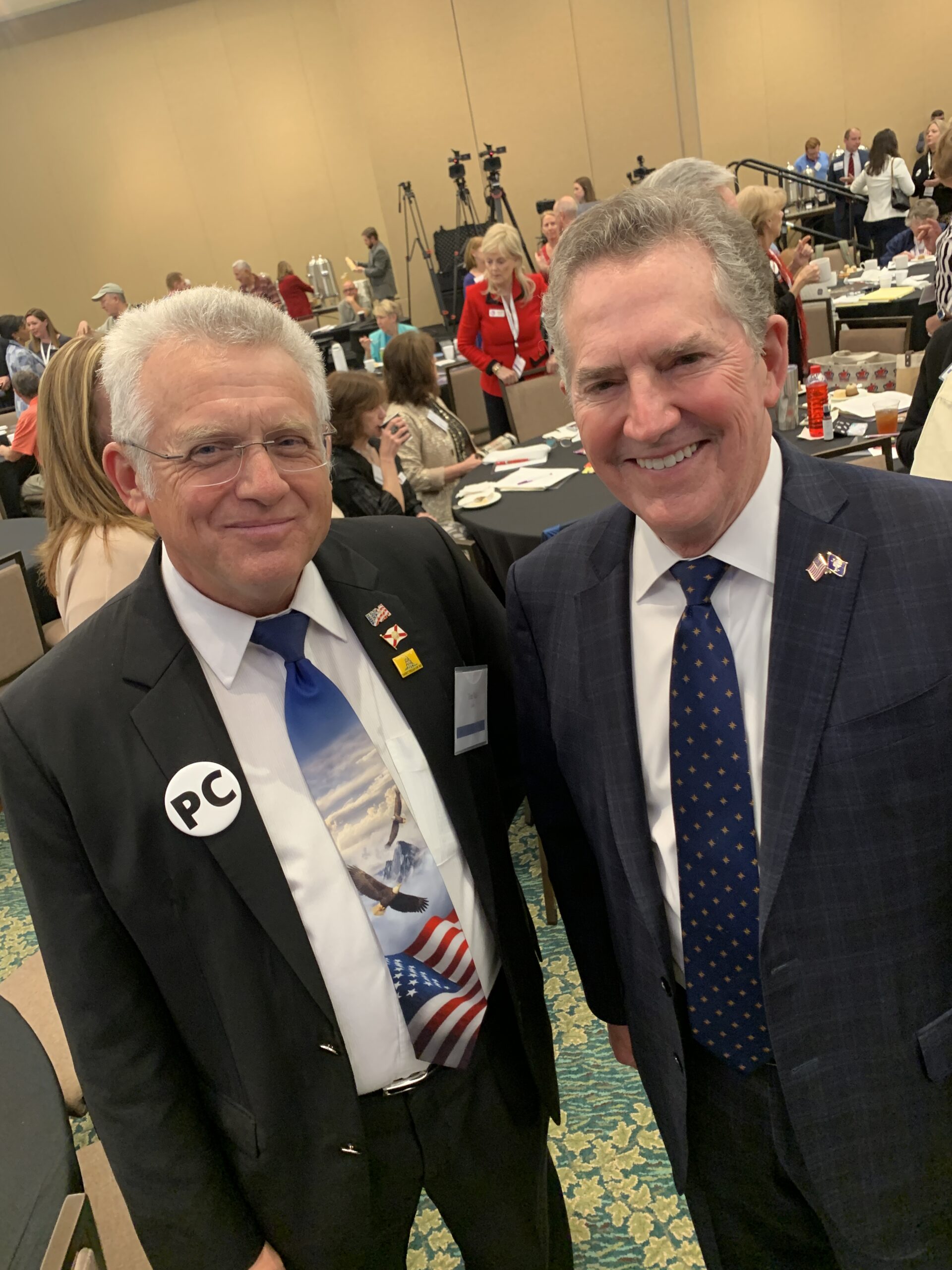Tom Vail with Jim DeMint at Election Integrity Summit in Orlando, June 2022