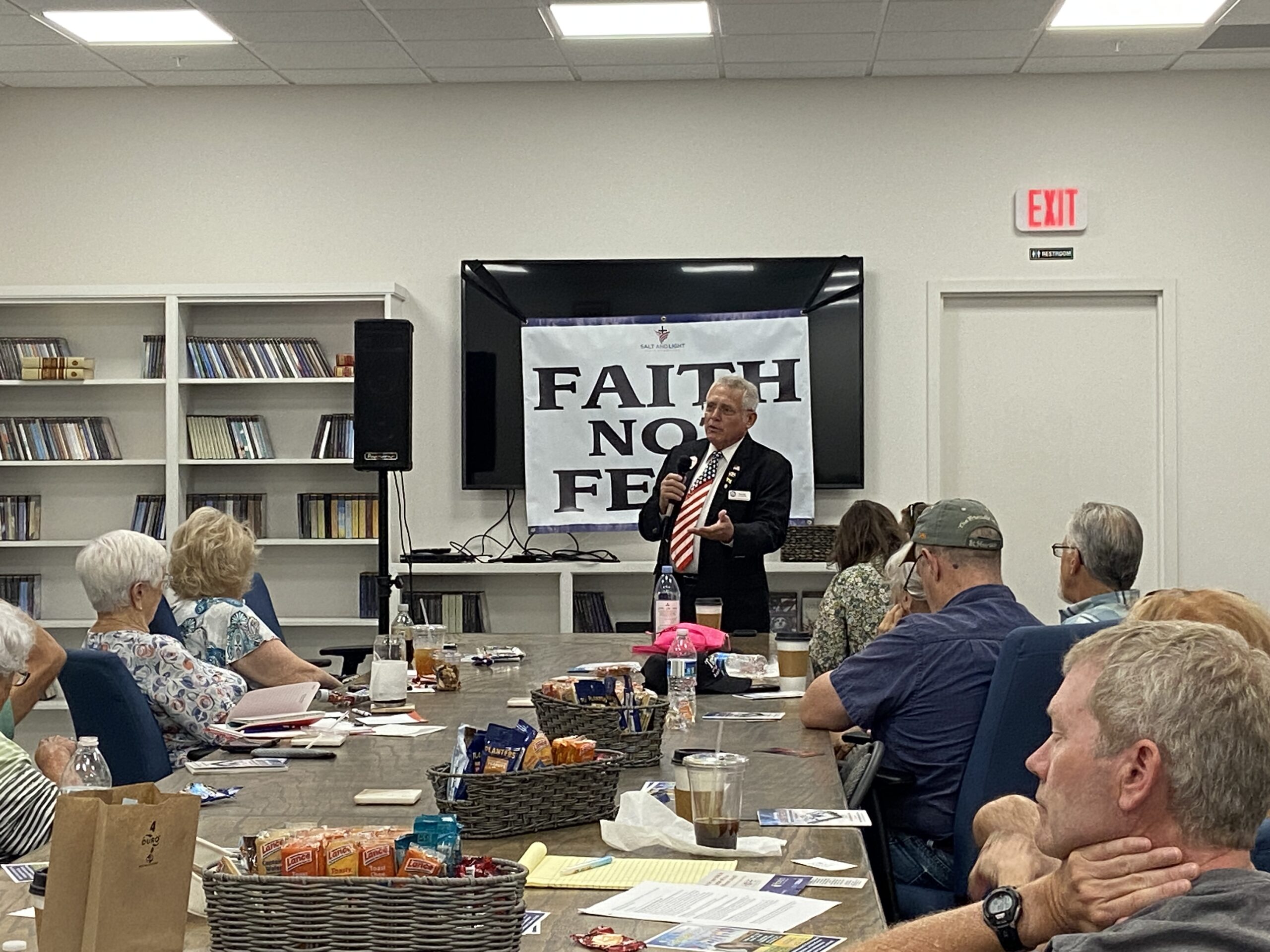 Tom Vail speaking about Elections at Salt and Light in The Villages, FL